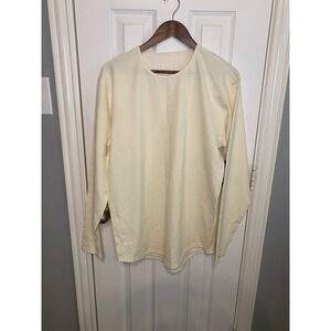 BYLT Premium Basics Shirt NWT Mens Large Drop Cut Long Sleeve Lux Off White Soft